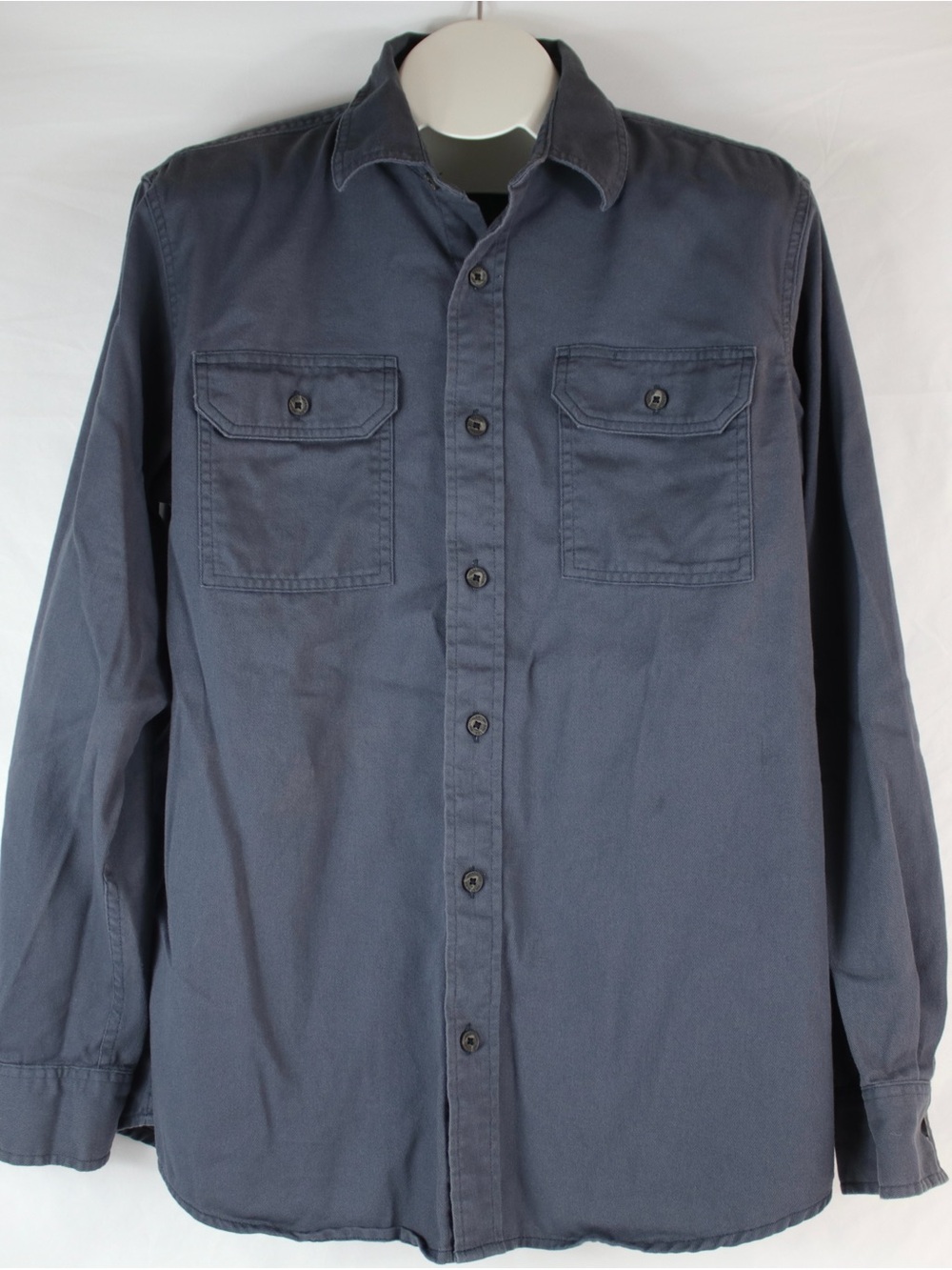 Wrangler Dark Gray Long Sleeve Button Up Work Shirt Mens Size M